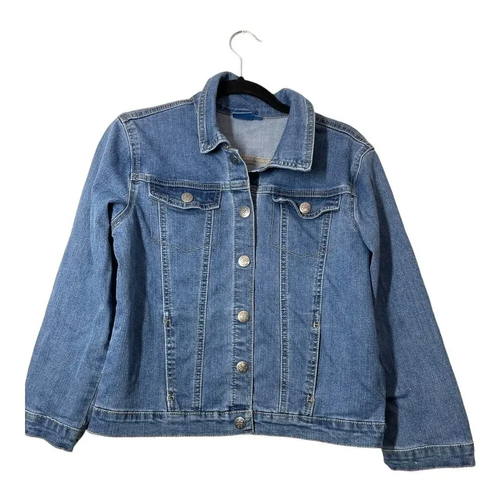 Disney Encanto Jean Jacket Girls XL 14-16 Denim Graphic on Back Denim